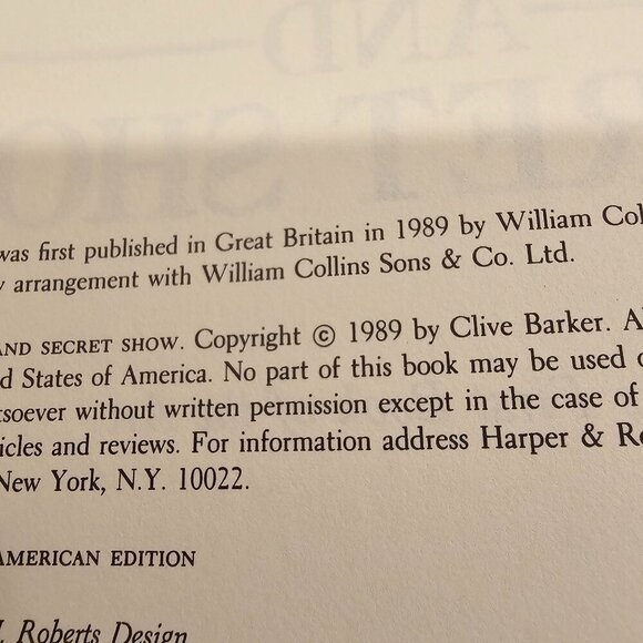 Clive Barker "The Great And Secret Show" Hardcover First North American Edition - Picture 5 of 11
